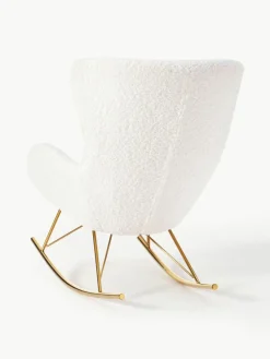 Teddy-Schaukelstuhl Wing mit Metall-Beinen