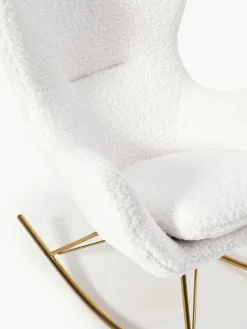 Teddy-Schaukelstuhl Wing mit Metall-Beinen