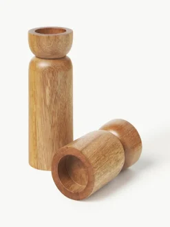 Teelichthalter Matti aus Mangoholz, 2er-Set