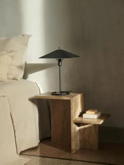 Travertin-Beistelltisch Distinct mit zwei Tischplatten