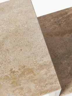 Travertin-Beistelltisch Distinct mit zwei Tischplatten