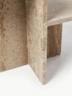 Travertin-Beistelltisch Distinct mit zwei Tischplatten