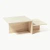 Travertin-Couchtisch Distinct mit zwei Tischplatten