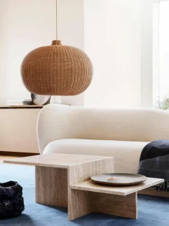 Travertin-Couchtisch Distinct mit zwei Tischplatten