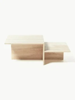 Travertin-Couchtisch Distinct mit zwei Tischplatten