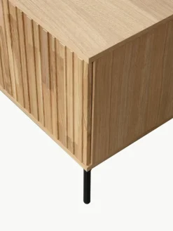 TV-Lowboard Avourio aus Eichenholz mit geriffelter Front, 2-türig