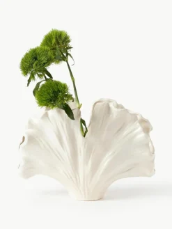 Vase Gingko in Muschel-Form, H 24 cm