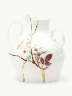 Vase Kintsugi aus Fine Bone China, H 19 cm