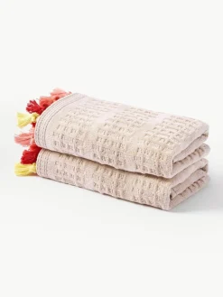 Velours-Handtuch Tallulah mit dekorativen Fransen, in verschiedenen Größen