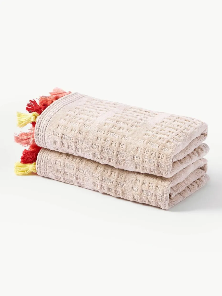 Velours-Handtuch Tallulah mit dekorativen Fransen, in verschiedenen Größen