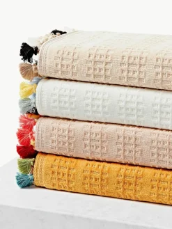 Velours-Handtuch Tallulah mit dekorativen Fransen, in verschiedenen Größen