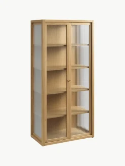 Vitrine Reed mit geriffeltem Glas