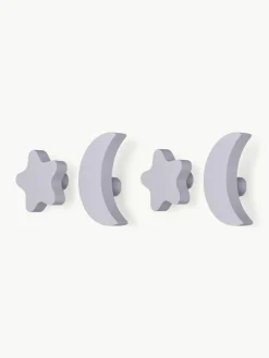 Wandhaken Sky aus Buchenholz, 4er-Set