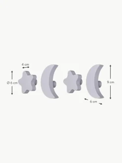 Wandhaken Sky aus Buchenholz, 4er-Set