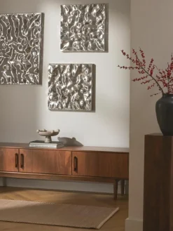 Wandobjekt Splash mit gehämmerter Oberfläche, 2 Stück