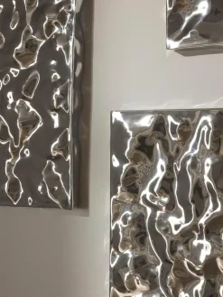 Wandobjekt Splash mit gehämmerter Oberfläche, 2 Stück