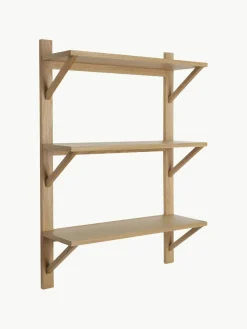 Wandregal Triarch aus Eichenholz