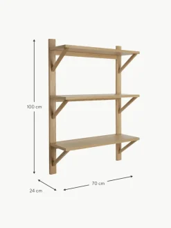 Wandregal Triarch aus Eichenholz