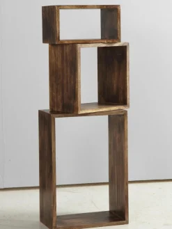 Wandregale Nisse aus Mangoholz, 3er-Set