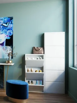 Wand-Schuhschrank Caruso mit Klappfächern