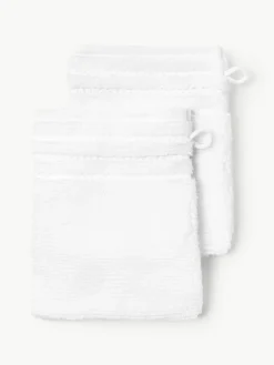 Waschhandschuhe Luxe mit Streifenbordüre, 2 Stück