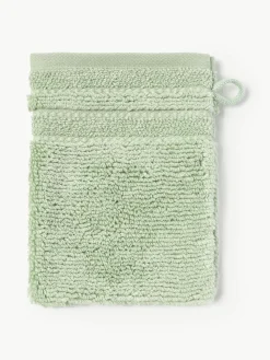 Waschhandschuhe Luxe mit Streifenbordüre, 2 Stück