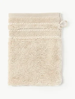 Waschhandschuhe Luxe mit Streifenbordüre, 2 Stück