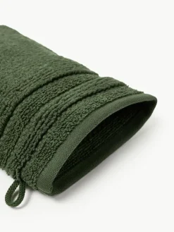 Waschhandschuhe Luxe mit Streifenbordüre, 2 Stück