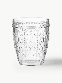 Wassergläser Chambord mit Blumen-Relief, 6 Stück