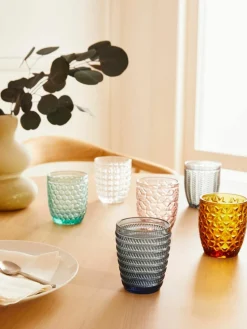 Wassergläser Geometrie mit Strukturmuster, 6er-Set