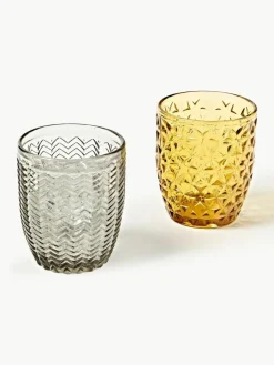 Wassergläser Geometrie mit Strukturmuster, 6er-Set