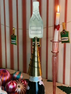 Weihnachtsbaumspitze Champagne aus Messing