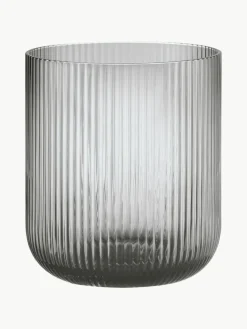 Windlicht Ven mit Rillenrelief aus Glas, H 16 cm