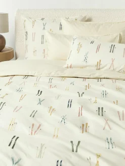 Winterlicher Baumwollperkal-Bettdeckenbezug Aspen