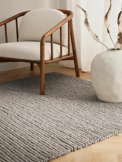 Wollteppich Bruna mit geflochtener Struktur