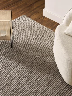 Wollteppich Bruna mit geflochtener Struktur