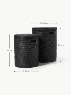 Wäschekörbe Lurdes mit Deckel, 2er-Set