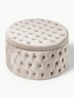 XL Samt-Hocker Chiara mit Stauraum