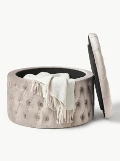 XL Samt-Hocker Chiara mit Stauraum