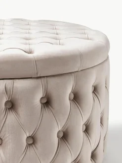 XL Samt-Hocker Chiara mit Stauraum