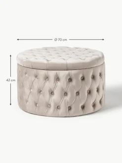 XL Samt-Hocker Chiara mit Stauraum