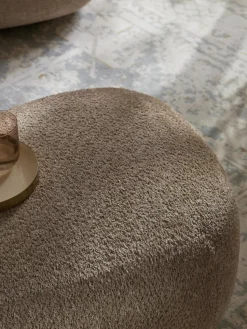 XL-Hocker Alba aus Teddy-Bouclé