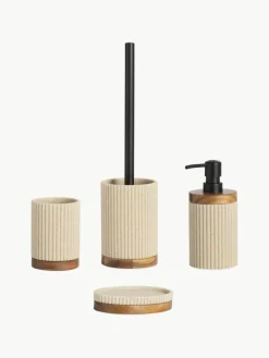 Zahnputzbecher Laura mit Holz-Dekor